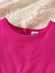 SHEIN Đầm em bé Xù Khối Màu - Nhiều màu - Xem 6