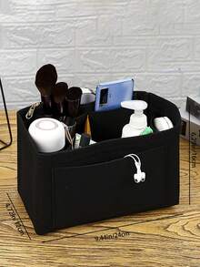 黑色多格織物托特內膽 - 黑色 - 查看 2