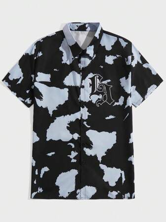 Street Life Homme Chemise À Lettres À Bouton