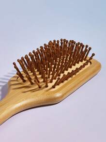 1 Pc Square-Shaped Bamboo Needle Massage Comb, Natural Wooden Bamboo Hair Brush With Handle, Friendly Paddle Hairbrush For Women Men And Kids, Paddle Detangling Brush For Thin Long Curly Hair,Health And Massage Scalp,Hair Brush,Comb,Hair Tools,Hair Products And Accessories For Barber Salon Beauty Travel Essentials,Back To School,Travel Holiday Essentials,Hair Accessories For Women