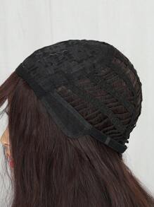 Peluca marrón color largo suelto ondulado sintético pelo con con fleco - Dark Brown - Ver 8