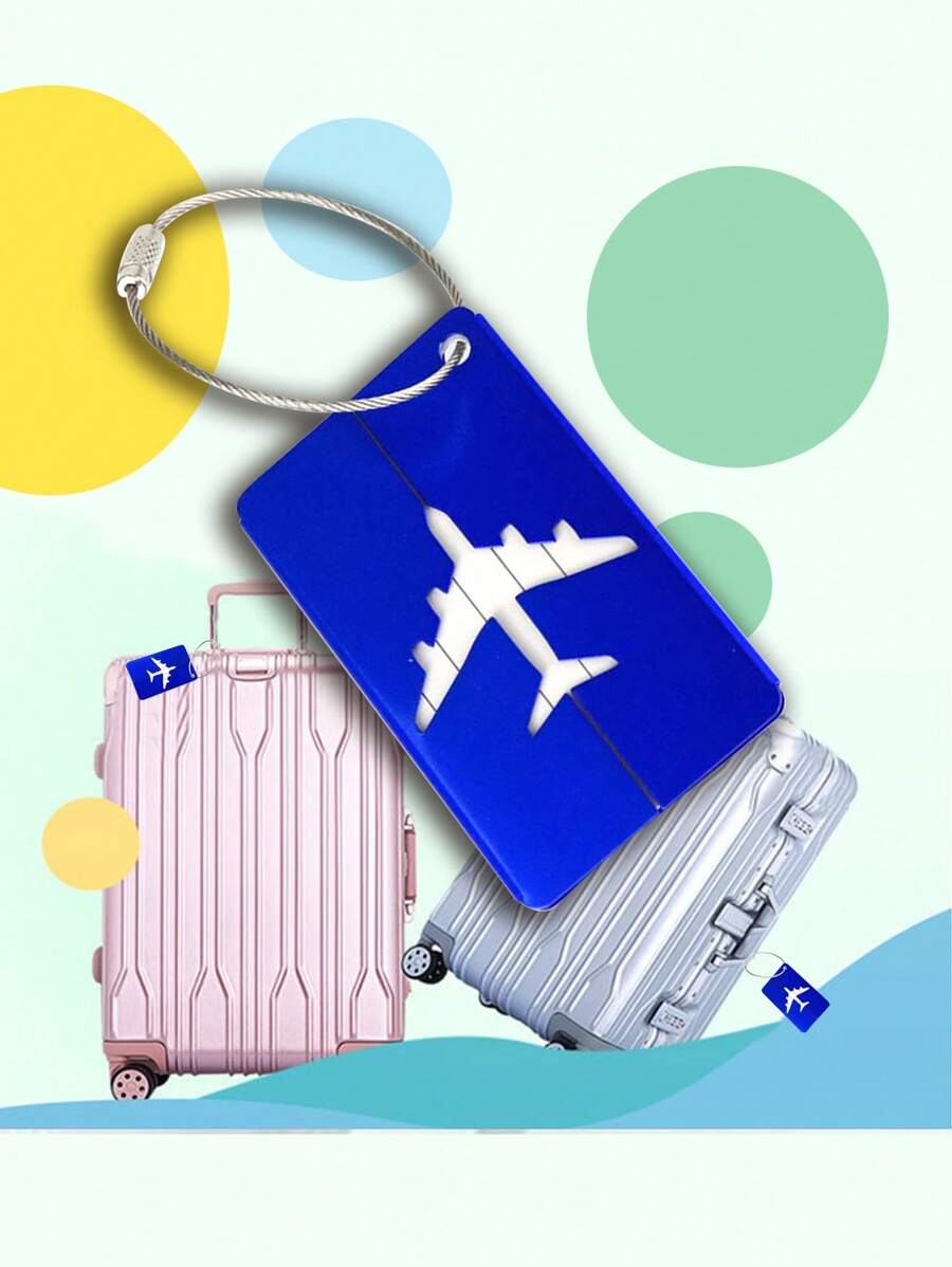 Airplane Detail Luggage Tag - Blue - View 1