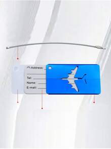 Airplane Detail Luggage Tag - Blue - View 2
