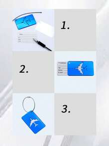Airplane Detail Luggage Tag - Blue - View 4