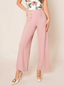 SHEIN Clasi 紐扣細節直筒褲