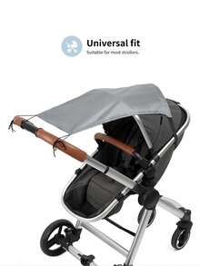 1pc Stroller Sun Shade And Blackout Cover, Stops 99% Of Sun Rays (UPF50+) - Grey - View 8