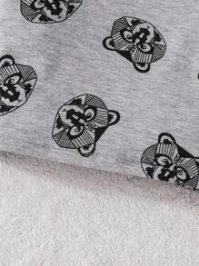 Đứa bé trai In Động vật Áo thun & quần đùi - Xám - Xem 5