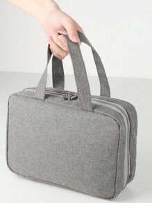 Large Hanging Hook Toiletry Bag Waterproof Folding Handbag Travel Makeup Cosmetic Razor Storage Bag - Grey - View 6