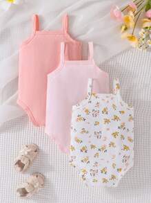 Baby 2 Stücke Cami Body mit & 1 Stück Blümchen Muster, Cami Body mit