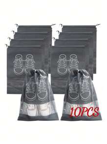 10入組鞋袋衣櫃袋無紡布旅行袋套裝鞋子收納袋旅行便攜袋防水口袋鞋收納袋鞋收納學校用品學生大學宿舍學習用品