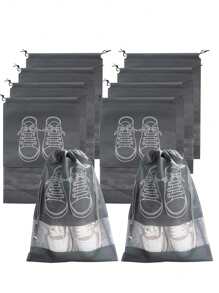 10入組鞋袋衣櫃袋無紡布旅行袋套裝鞋子收納袋旅行便攜袋防水口袋鞋收納袋鞋收納學校用品學生大學宿舍學習用品