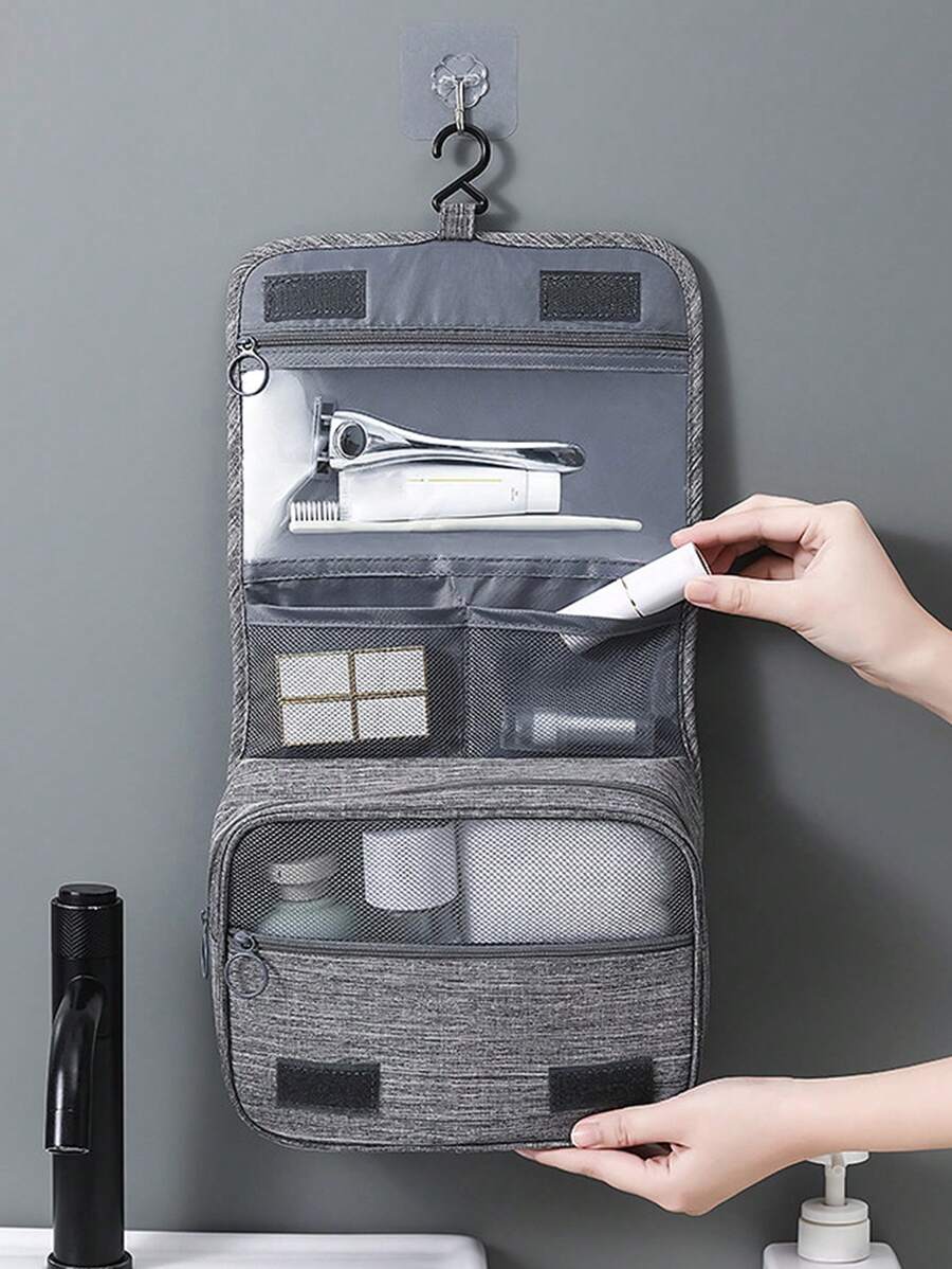 1 Miếng Treo Túi vệ sinh du lịch , Mỹ phẩm Và Tắm Hộp đựng Cái túi Du thuyền Thiết yếu Không thấm nước Nam Túi vệ sinh Túi đi biển bờ biển Khăn đi biển Hộp đựng bờ biển Phụ kiện bờ biển chất liệu Ngày lễ Cái túi Ngày lễ Cho mùa hè Đối với Kỳ nghỉ - Xám - Xem 1