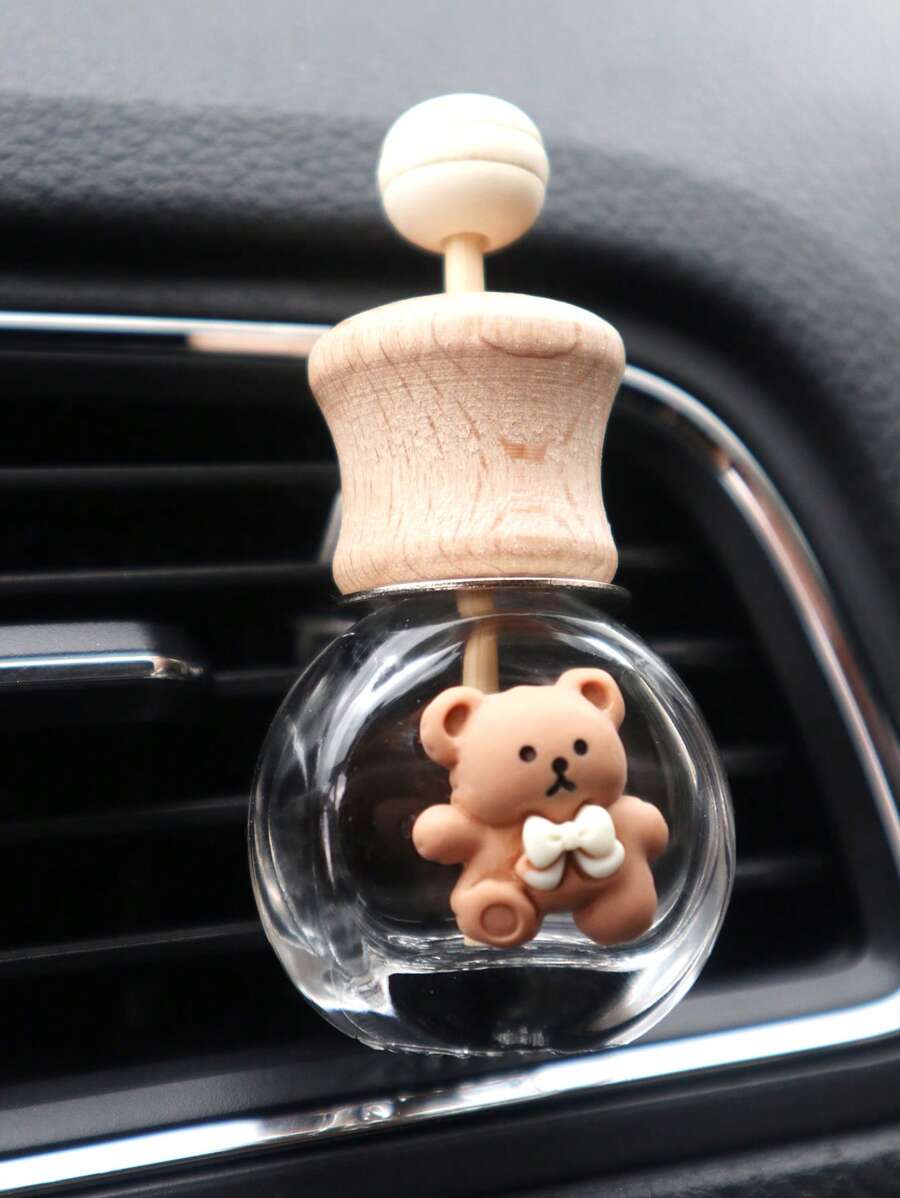 1 cái Bear & Bow Decor Glass Car Air Outlet Ornament - Nhiều màu - Xem 1