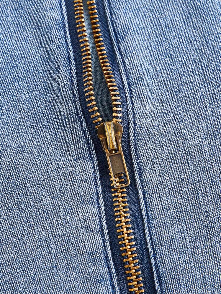 SHEIN MOD Top tank de cuello cuadrado bajo hanky mezclilla - Lavado ligero - Añade 4