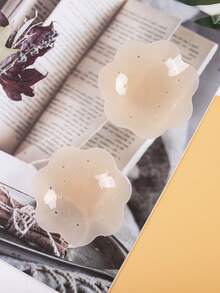 1 par Cubierta de pezón en forma floral de silicona - Albaricoque - Ver 2