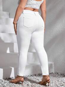 SHEIN Frenchy Plus High Waist Skinny Jeans
