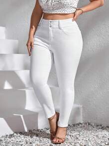 SHEIN Frenchy Plus High Waist Skinny Jeans