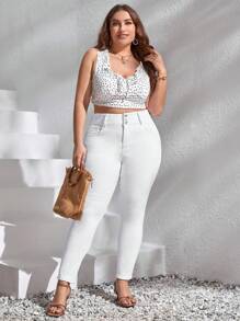SHEIN Frenchy Plus High Waist Skinny Jeans