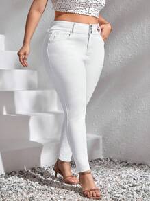 SHEIN Frenchy Plus High Waist Skinny Jeans