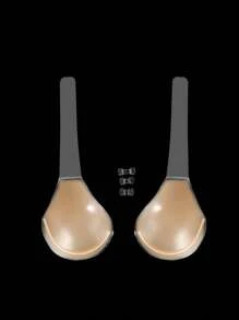 1 par de silicona Cubierta de pezón con 3 piezas con tira - Albaricoque - Ver 1