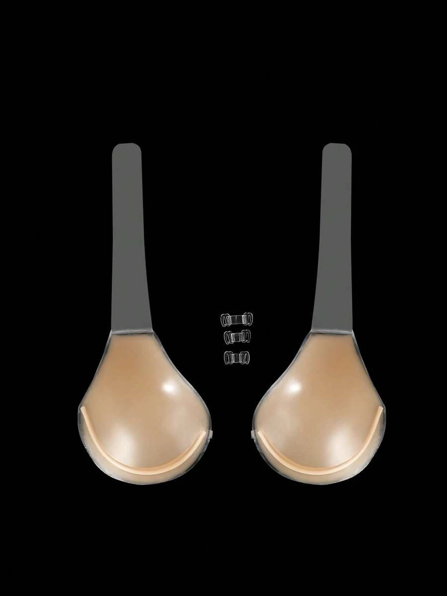 1 par de silicona Cubierta de pezón con 3 piezas con tira - Albaricoque - Ver 1