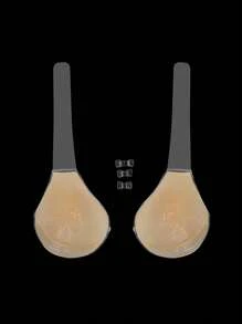 1 par de silicona Cubierta de pezón con 3 piezas con tira - Albaricoque - Ver 2