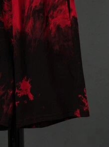 SHEIN Tween Boy Tie Dye Hooded Tee & Shorts Without Necklace