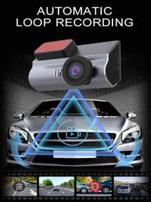 1 pieza pulgada 2K lente dual con Wifi delantero con cámara trasera - Negro - Ver 2