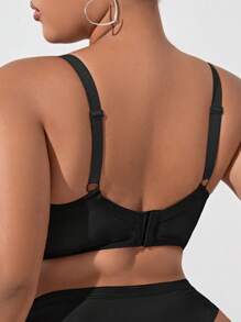 Áo Ngực & Áo Ngực Không Dây Kích Thước Lớn Tương phản ren Pha lê kim cương màu trơn Giản dị-Thoải mái - màu đen - Xem 2