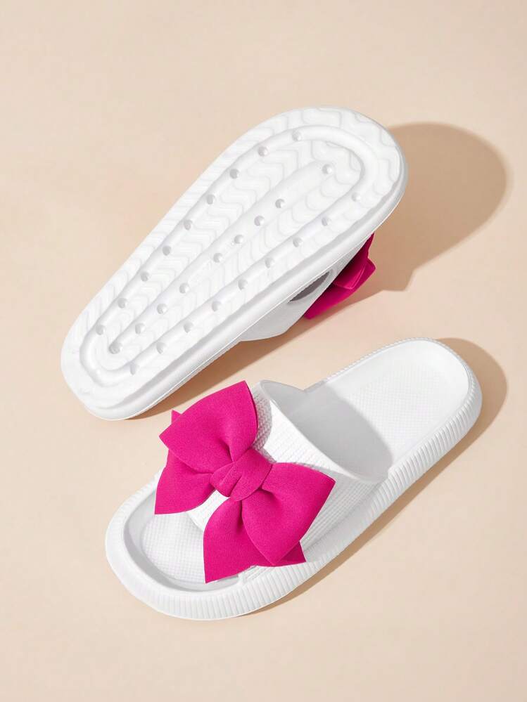 女性 蝶々結びデコレーション スリッパ― , EVA ファッション スリッパ― ホワイト - ホワイト - 見る 3