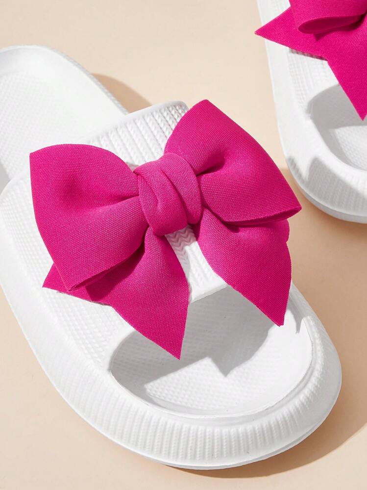 女性 蝶々結びデコレーション スリッパ― , EVA ファッション スリッパ― ホワイト - ホワイト - 見る 4