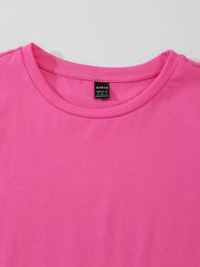 SHEIN Essnce Cactus & Slogan Graphic Tee - Pink - View 6