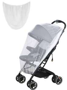 1pc Baby Stroller Mosquito Net - White - View 1