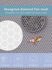 1pc Baby Stroller Mosquito Net - White - View 5