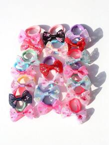 170入組女孩蝴蝶結裝飾時尚髮圈適用於頭髮裝飾用品