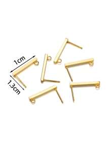 20入組/套時尚不銹鋼幾何裝飾DIY耳釘底座適合女士適用於珠寶和手錶製作 - 金黃色 - 查看 2