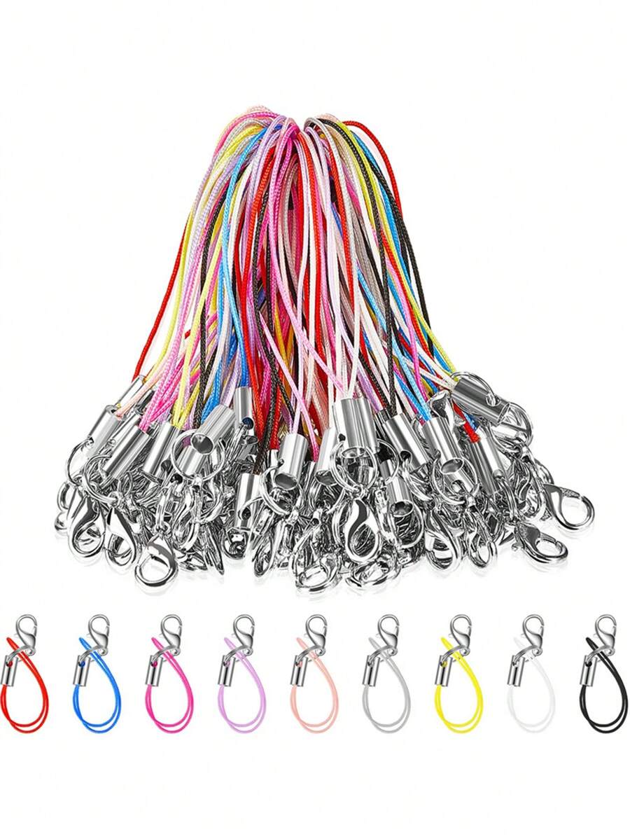 10入組/套女士時尚龍蝦扣細節DIY掛繩用於鑰匙扣製作 - 藍色 - 查看 1