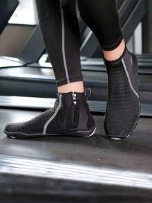 運動溯溪鞋適用於女士字母圖案側拉鏈高幫涉水鞋