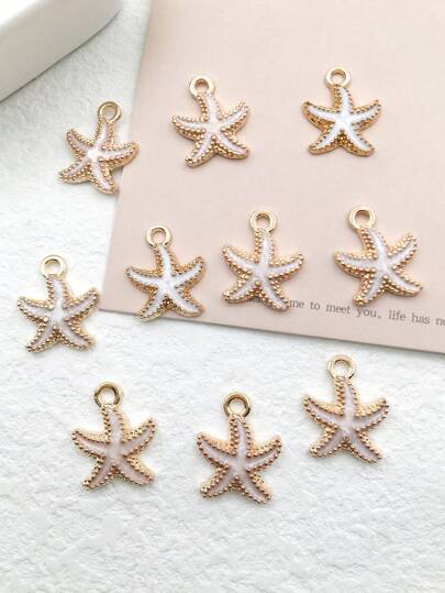 10pcs/set Fashion Zinc Alloy Starfish DIY Pendant For Women For DIY Jewelry Making