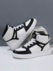 男士繫帶雙色高幫滑冰運動戶外運動鞋