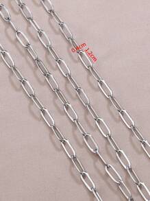 2m 不鏽鋼迴紋針鏈，適合 Diy 珠寶製作，適用於項鍊、手鍊 - 銀色 - 查看 4