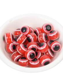 50入組/套時尚眼睛形狀DIY珠子適合女士DIY首飾製作 - 紅色 - 查看 1