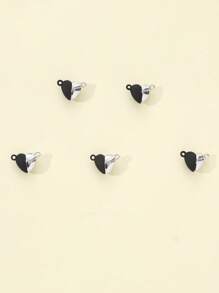 10入組/套時尚鋅合金磁性心形DIY女士連接器用於DIY珠寶製作 - 彩色 - 查看 1