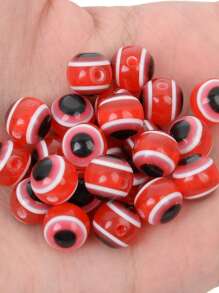 50入組/套時尚眼睛形狀DIY珠子適合女士DIY首飾製作 - 紅色 - 查看 4