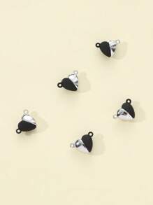 10入組/套時尚鋅合金磁性心形DIY女士連接器用於DIY珠寶製作 - 彩色 - 查看 2