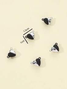 10入組/套時尚鋅合金磁性心形DIY女士連接器用於DIY珠寶製作 - 彩色 - 查看 3