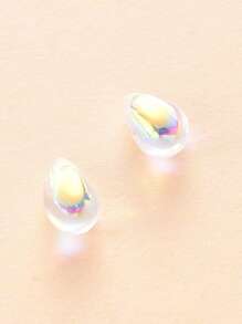 20 piezas/set de abalorios de cristal pintado con aerosol transparente, color AB, lágrima plateada, gris claro, diseño de gota de agua de cristal a la moda, cuentas DIY para mujer para la fabricación de joyas - Multicolor - Ver 3