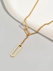 18k鍍金不鏽鋼雙圓環長項鍊,適用於日常佩戴和節日禮物,最好的好友禮物