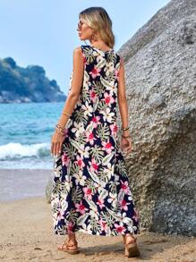 EMERY ROSE Vestido con estampado tropical con bolsillo oculto - Multicolor - Ver 2