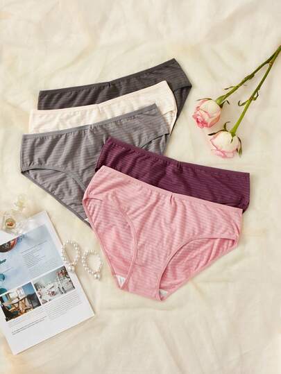 大碼5入組素色簡約風內褲